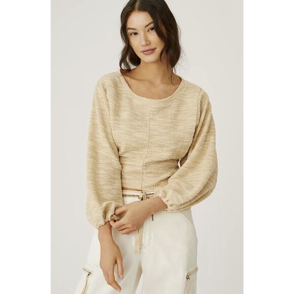 NEW Anthropologie Toasted Marshmallow Cut-Out Pullover - XL - Picture 1 of 8